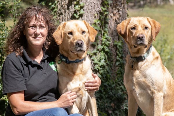 Lucy with dogs Lexi and Ned