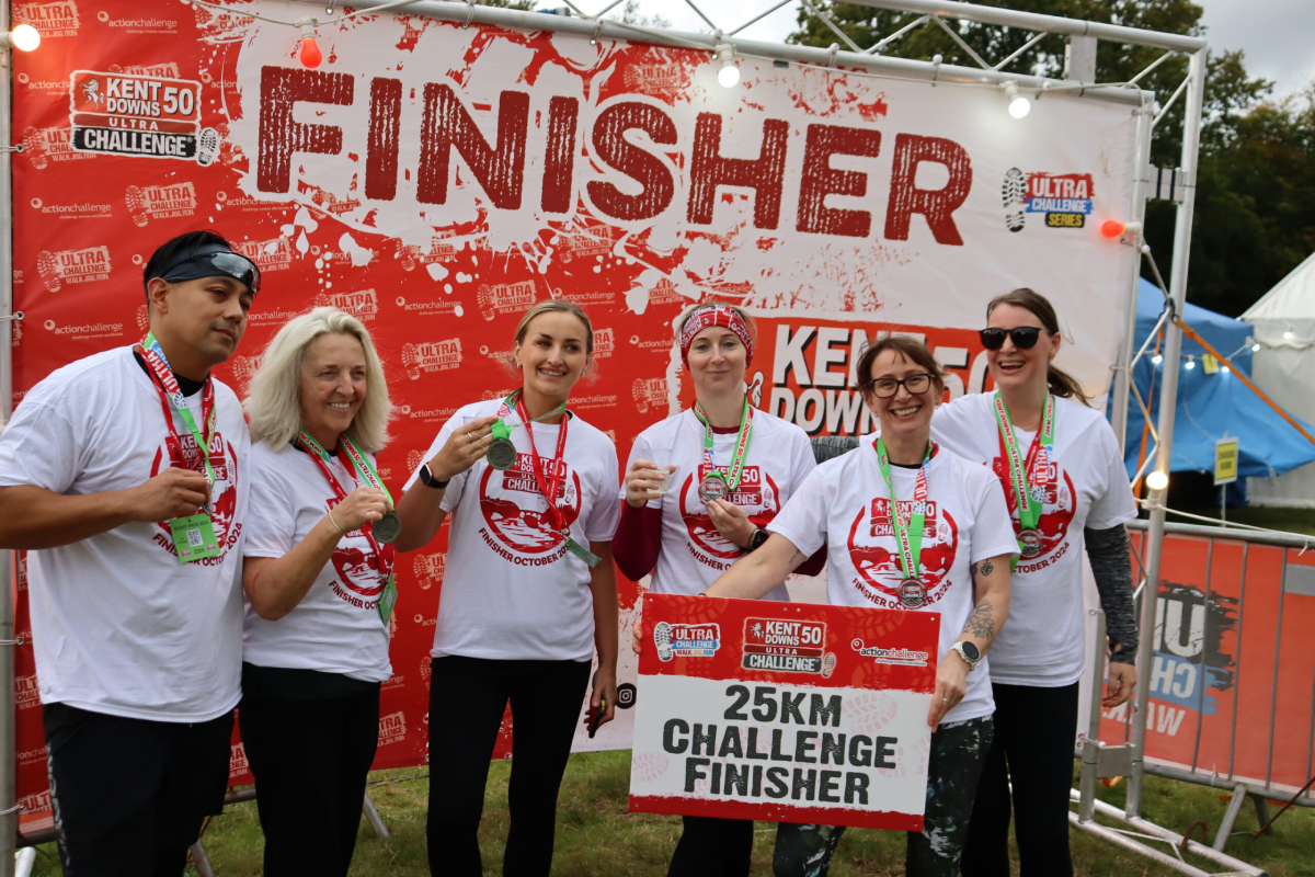 Kent Downs 50 Ultra Challenge Participants At Finish Line Scaled