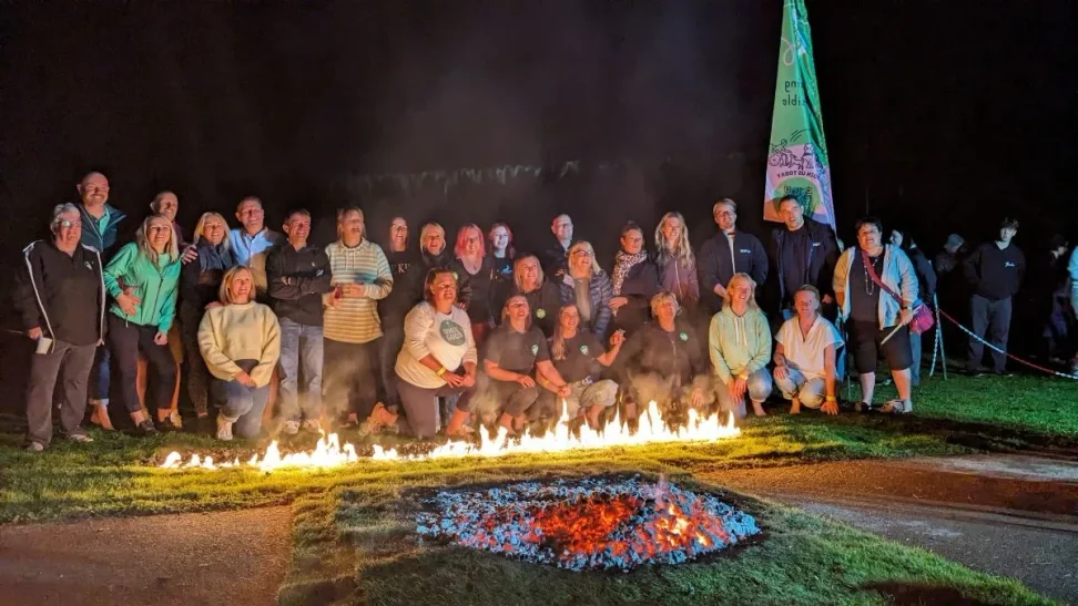 Fire People Coals Smiling Frontfacing