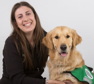 Trainer clare with golden retriever