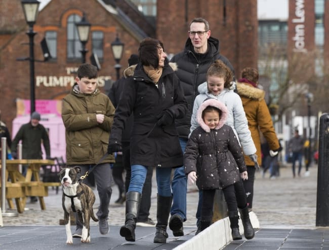 Sally & family with their Family Dog Poppy