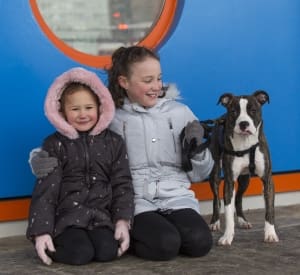 Grace and Eloise with Family Dog Poppy