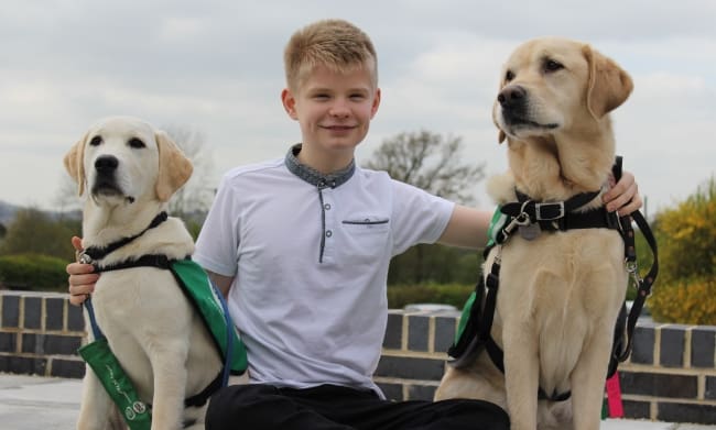 Joel and Caddie with puppy Pasco