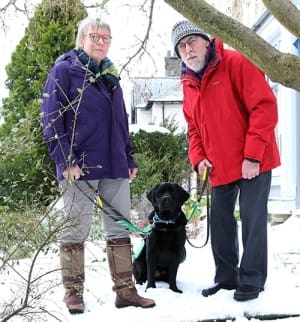 Malcolm, Imke and dementia assistance dog webb