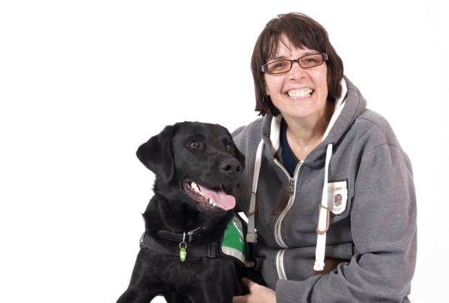 Jacqui and assistance dog Duke