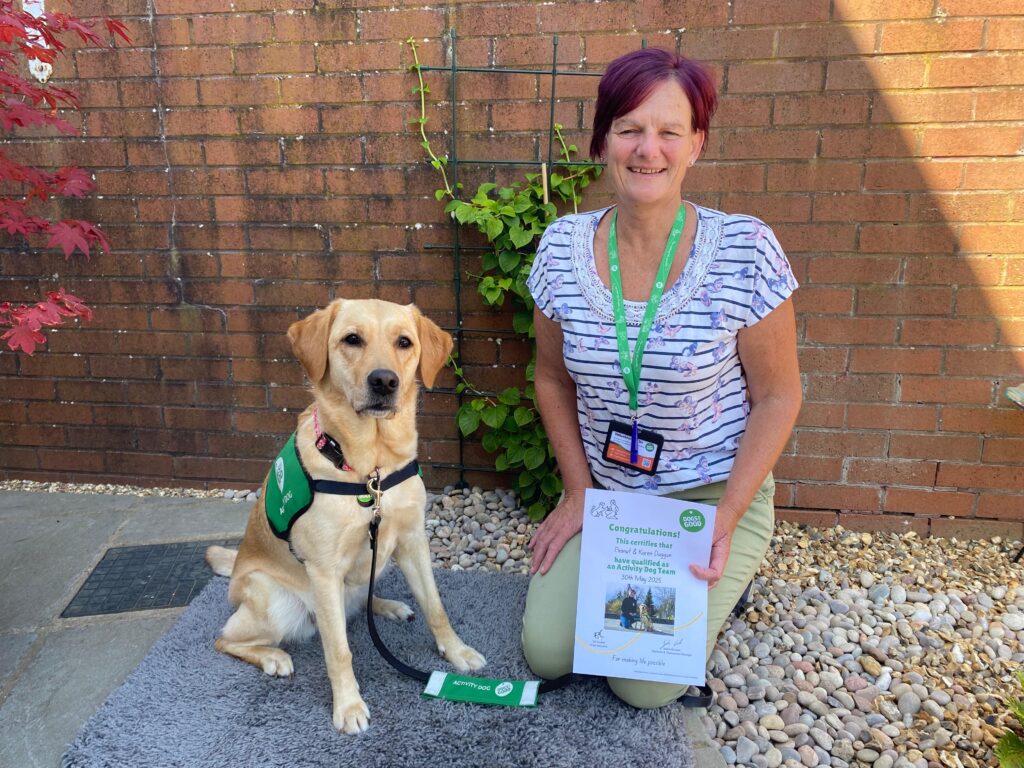Karen and Peanut with their official qualifications